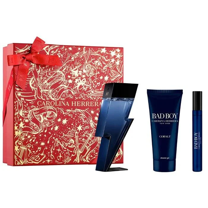 Carolina Herrera Bad Boy Cobalt Eau De Perfume Spray 100ml Set 3 Piezas