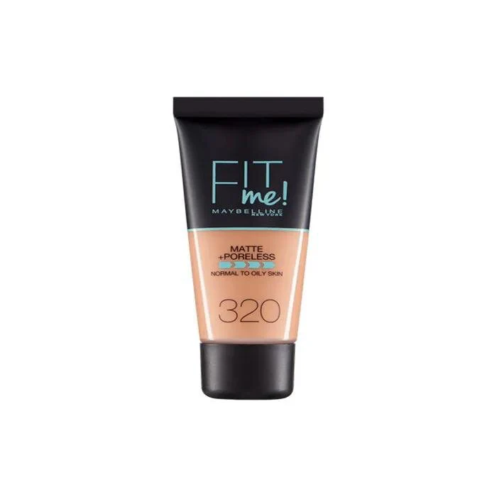 Maybelline Fit Me Mate y Afinaporos Tono 320 Natural Tan Base De Maquillaje Calca A Tu Tono y Textura Pieles Oscuras - 30ml