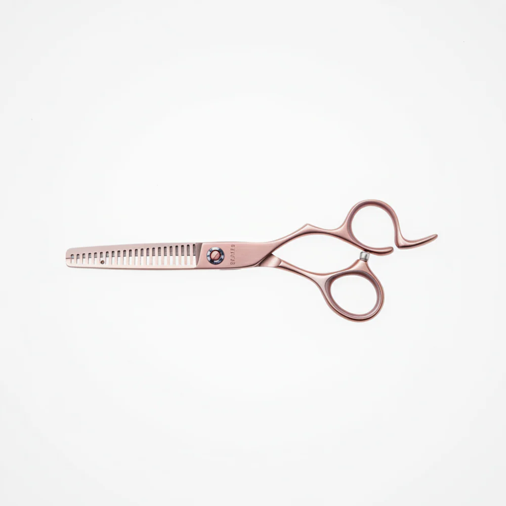 TIJERA DE ENTRESACAR ROSE GOLD 6" ACERO JAPONÉS 440C